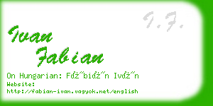 ivan fabian business card